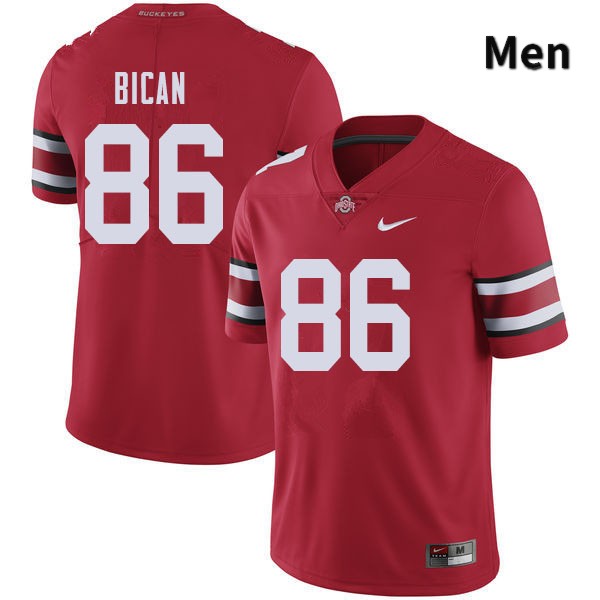 Ohio State Buckeyes Gage Bican Men's #86 Red Authentic Stitched College Football Jersey